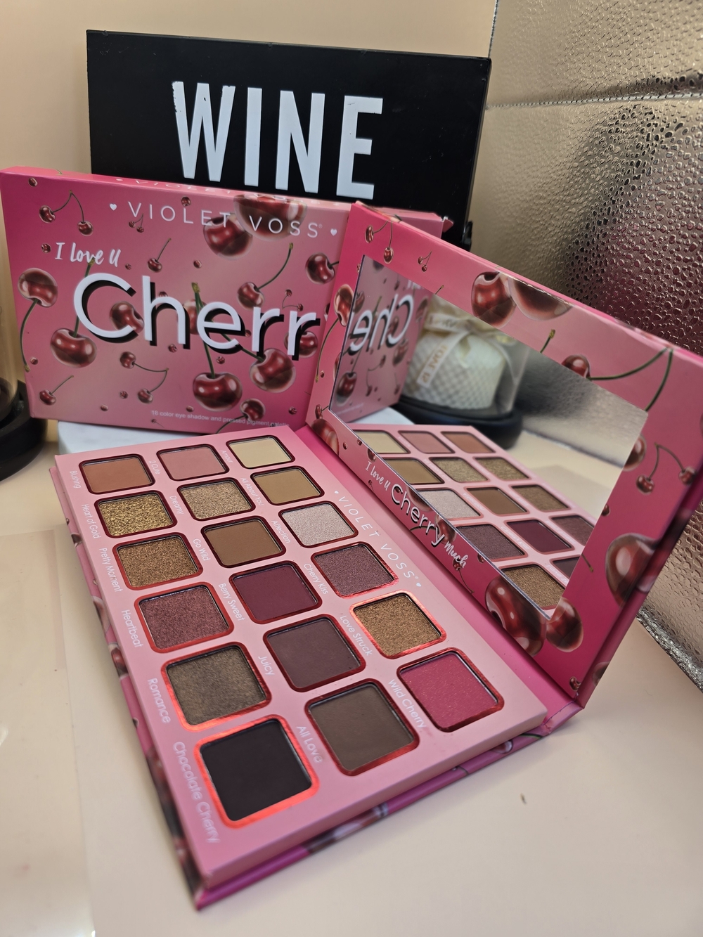 Violet Voss Cherry Eyeshadow Palette - Pink, Red, Gold, Brown